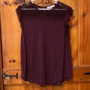 ❗️SOLD❗️LOFT Lace Detailed Top